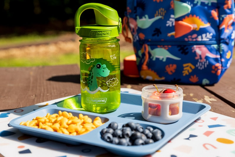 Nalgene product view: 12oz On-The-Fly Kids Lock-Top Bottle with Graphics I1 — 12oz On-The-Fly Kids Lock-Top Bottle with Graphics