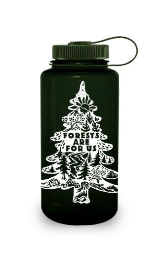 Nalgene product view: 32oz Wide Mouth “Public Lands: Forests Are for Us” Bottle Z3 — 32oz Wide Mouth “Public Lands: Forests Are for Us” Bottle